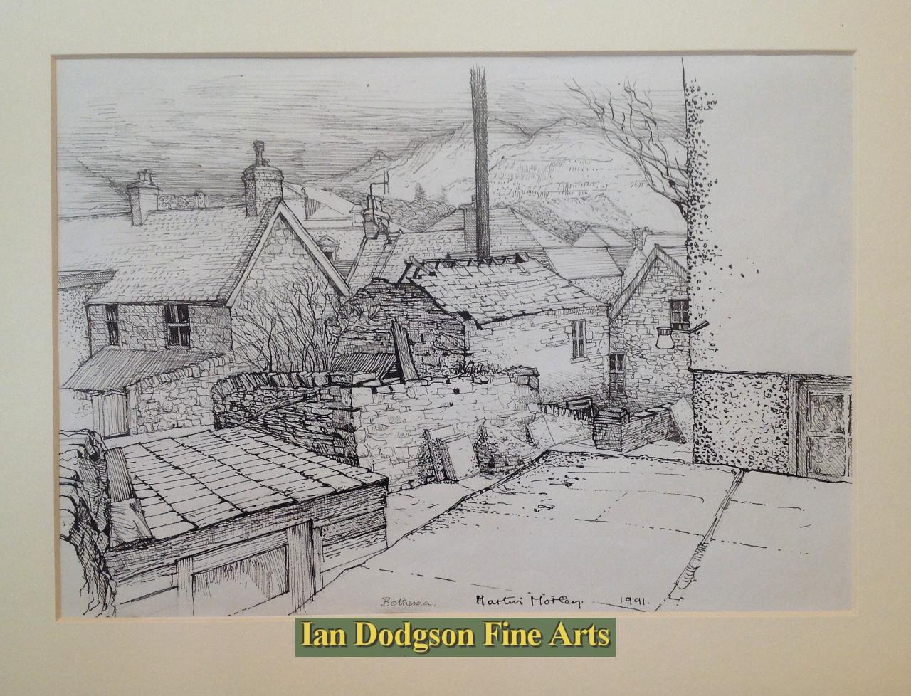 Martin Morley - John Street, Bethesda Pen & Ink (1991)