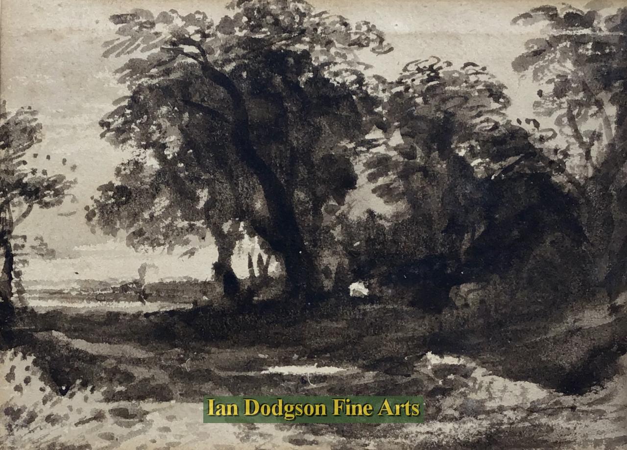 Woodland Scene with a Distant Town by John Varley
