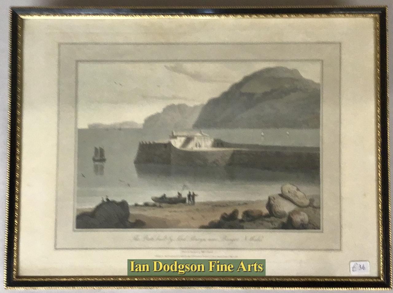 William Daniell - Baths built by Lord Penryn, Bangor Aquatint (c1815)