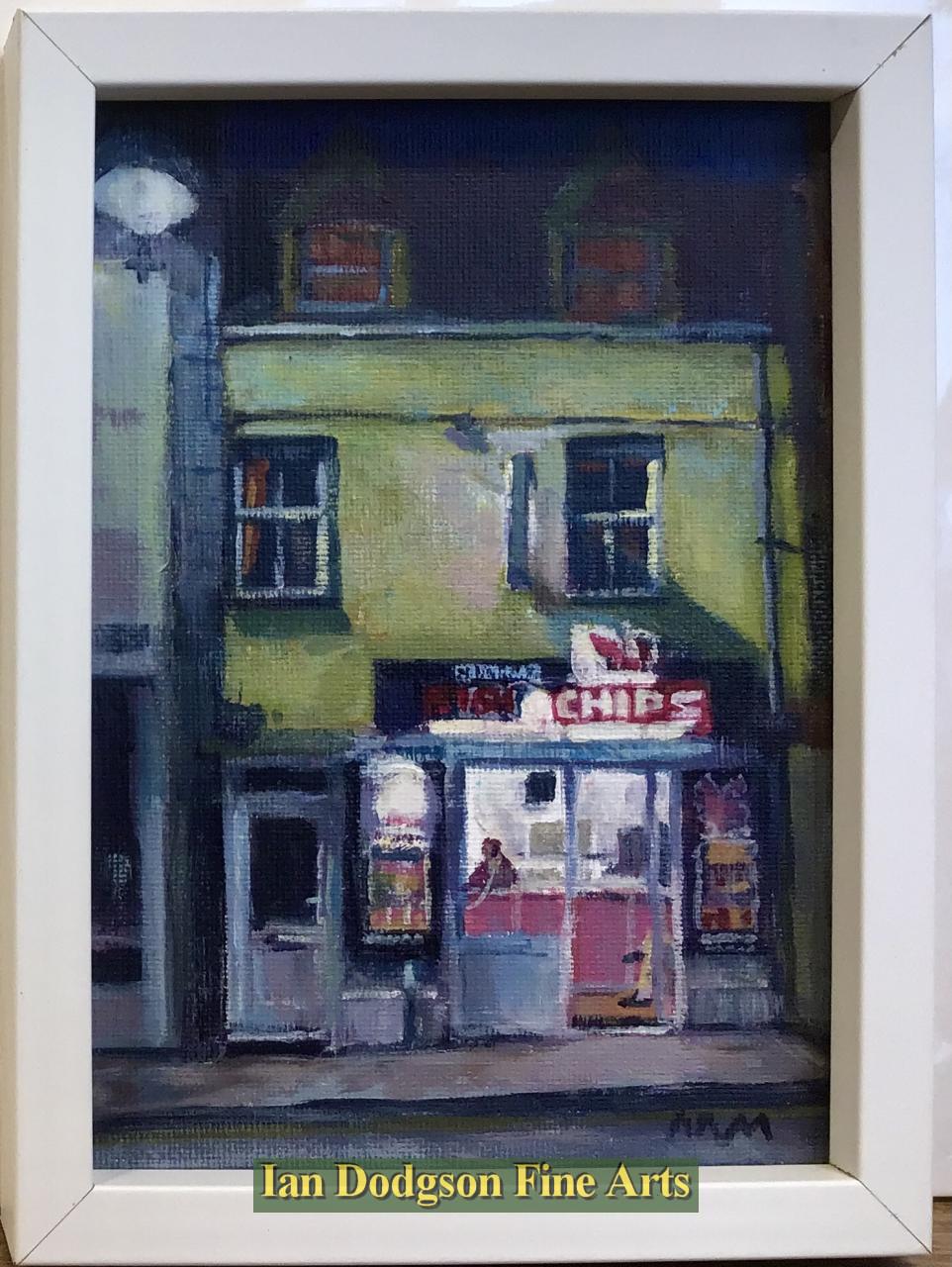Martin Morley - Bethesda Chippy Oil on canvas board (2025)
