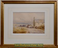 'David Cox Snr O.W.S. - Horsemen at roadside cottage